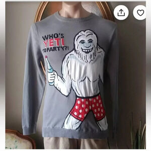 Christmas Sweater Who's Yeti‎ To Party? Men’s Large